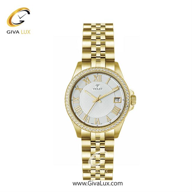 ساعت مچی اورجینال زنانه ویولت VIOLET طلایی | طلایی| نقره ای| کد رفرنس 0561/2 | 0576/2